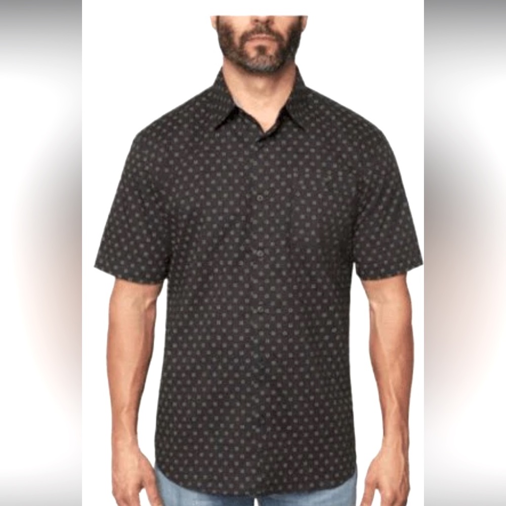 Voyager men’s stretch woven button up shirt, size XL